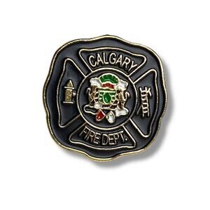 Vintage Calgary Fire Department Alberta Canada Lapel Pin .75"